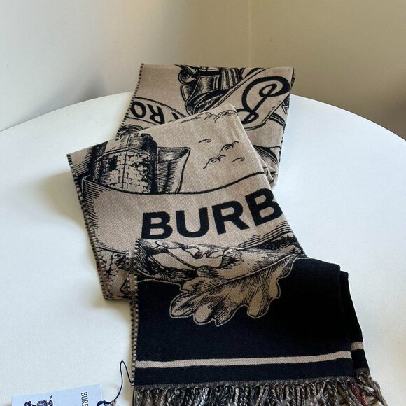 Burberry scarf equestrian badge double-sided shawl - Picture 1 of 7